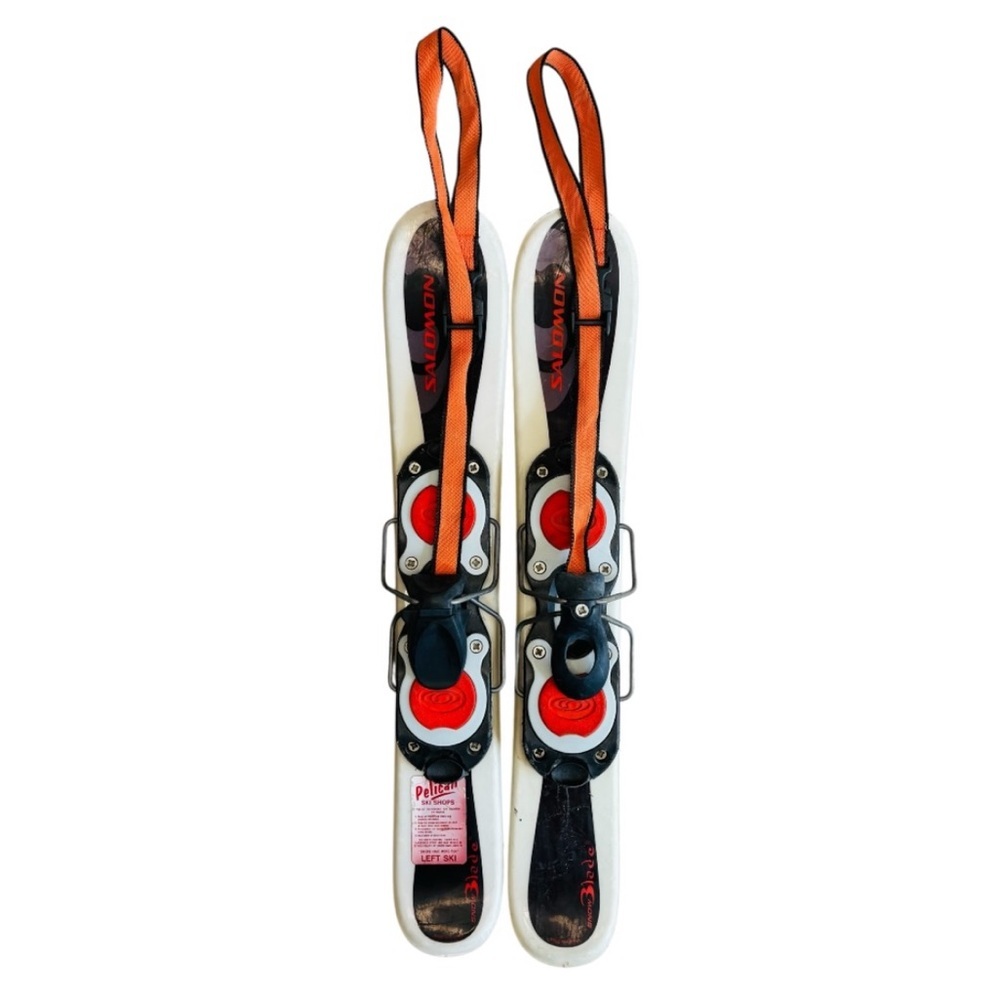 Salomon Snowblade Unisex Ultra Short Twin-Tip Skis with Orange & Black Accents